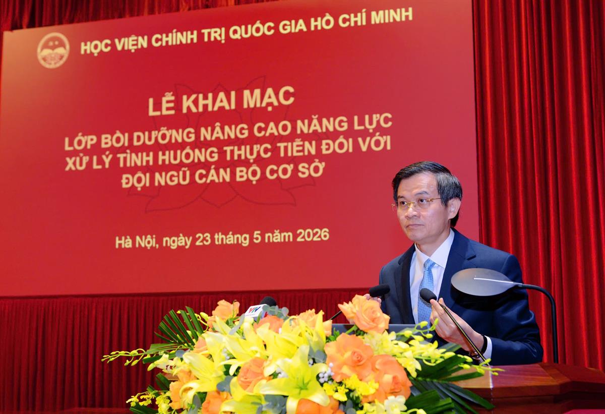 Khai mạc Lớp bồi dưỡng nâng cao năng lực xử lý tình huống thực tiễn đối với đội ngũ cán bộ cơ sở