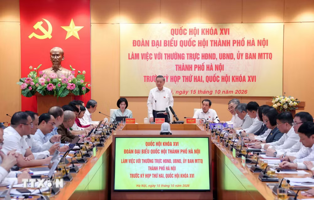 Tổng Bí thư, Chủ tịch nước Tô Lâm dự buổi làm việc chuẩn bị Kỳ họp thứ Hai, Quốc hội khóa XVI của Đoàn đại biểu Quốc hội Hà Nội