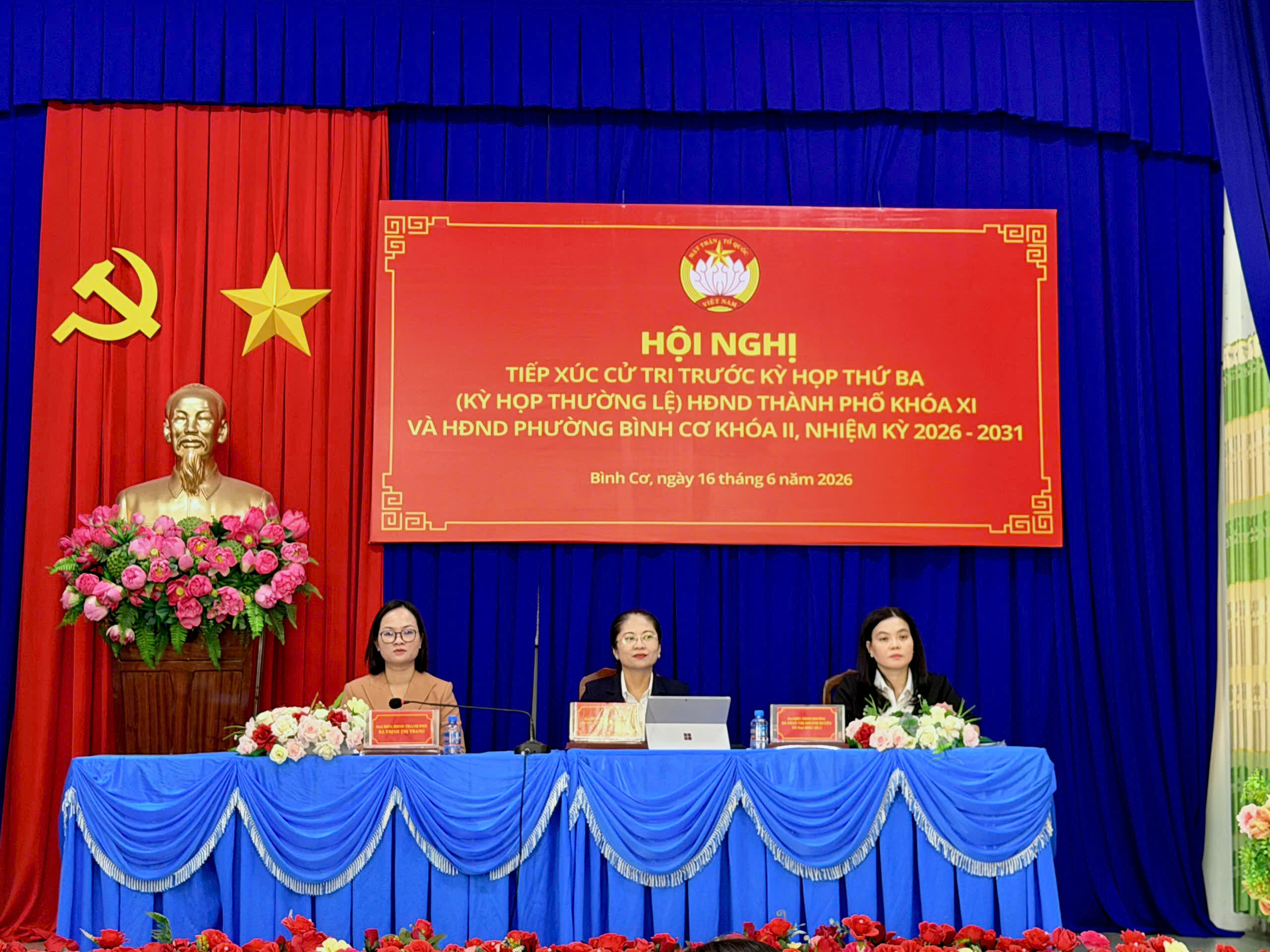 PHƯỜNG BÌNH CƠ TỔ CHỨC HỘI NGHỊ TIẾP XÚC CỬ TRI TRƯỚC KỲ HỌP THỨ BA (THƯỜNG LỆ GIỮA NĂM) HĐND THÀNH PHỐ KHÓA XI VÀ HĐND PHƯỜNG KHÓA II, NHIỆM KỲ 2026 – 2031