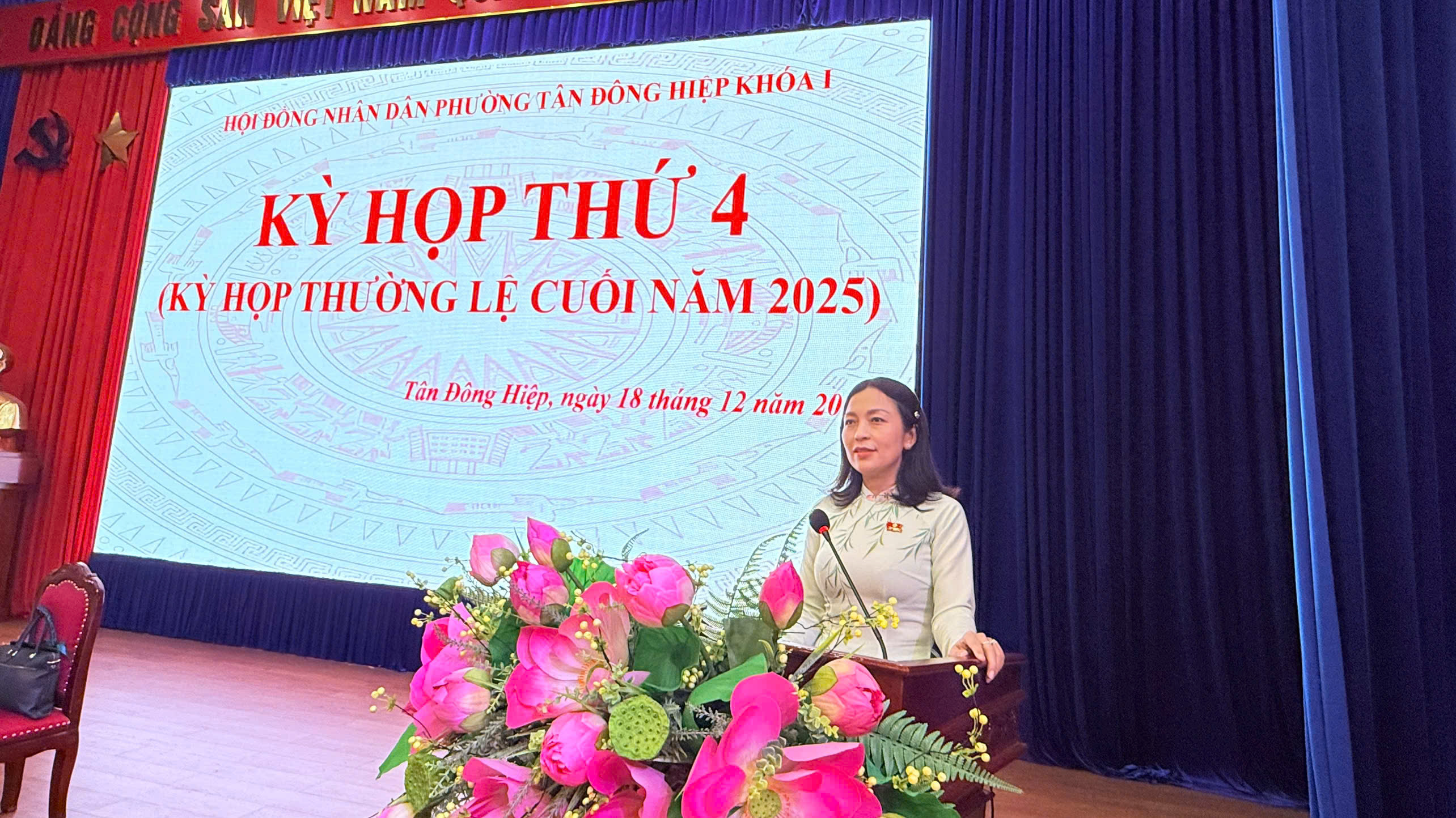 Hội đồng nhân dân phường Tân Đông Hiệp tổ chức kỳ họp thứ 4 - Kỳ họp thường lệ cuối năm 2025.