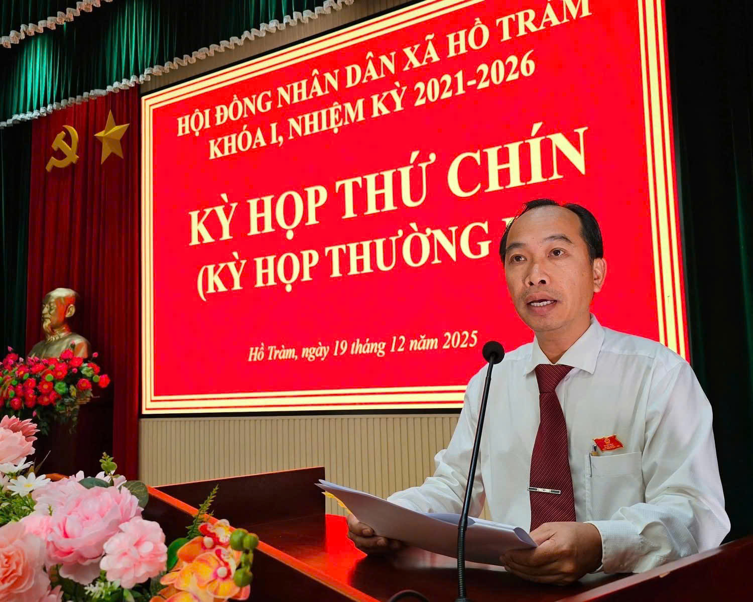 Hội đồng nhân dân xã Hồ Tràm tổ chức (kỳ họp thường lệ cuối năm) Kỳ họp thứ Chín - HĐND xã