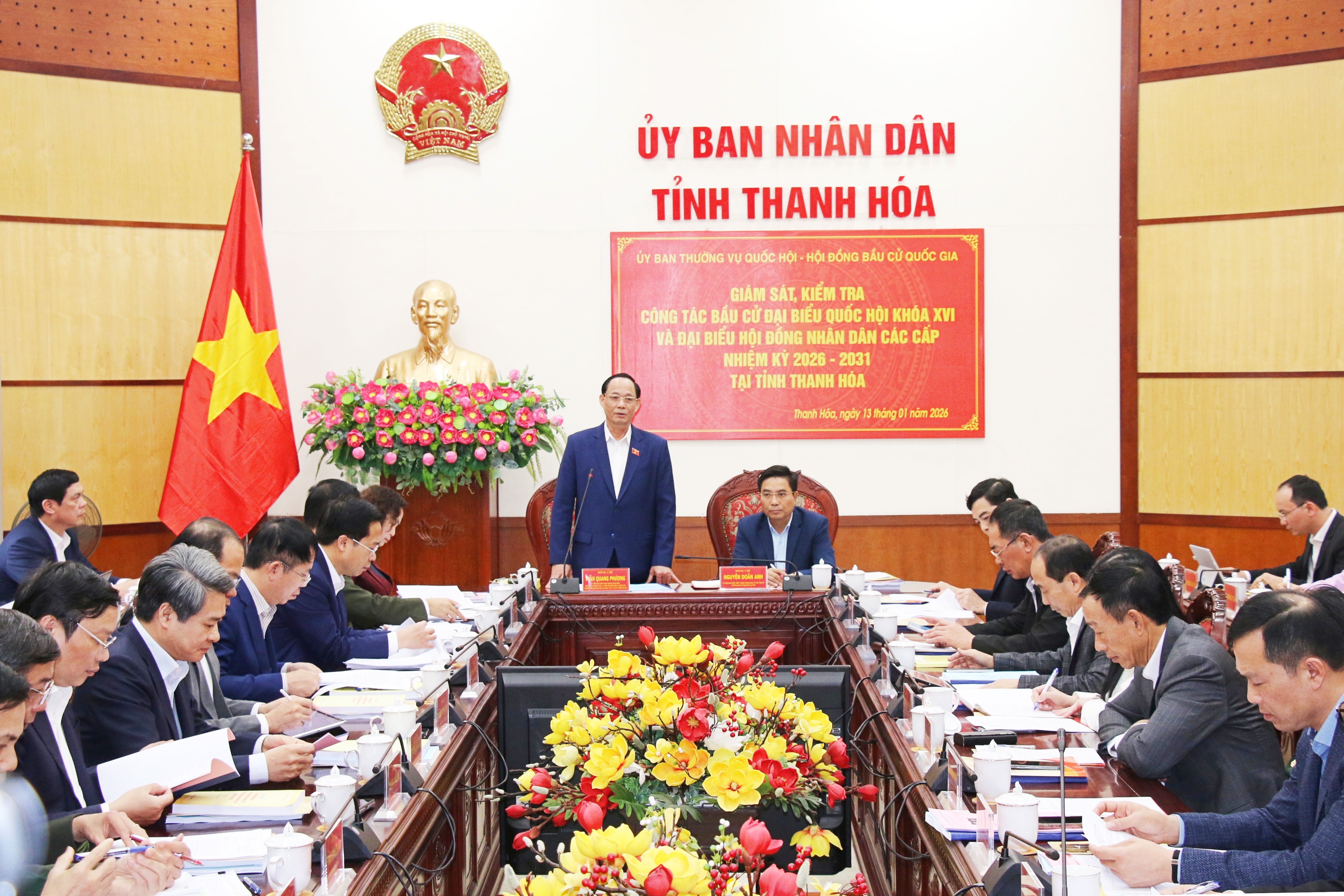 Phó Chủ tịch Quốc hội, Thượng tướng Trần Quang Phương giám sát, kiểm tra công tác chuẩn bị bầu cử tại Thanh Hóa 