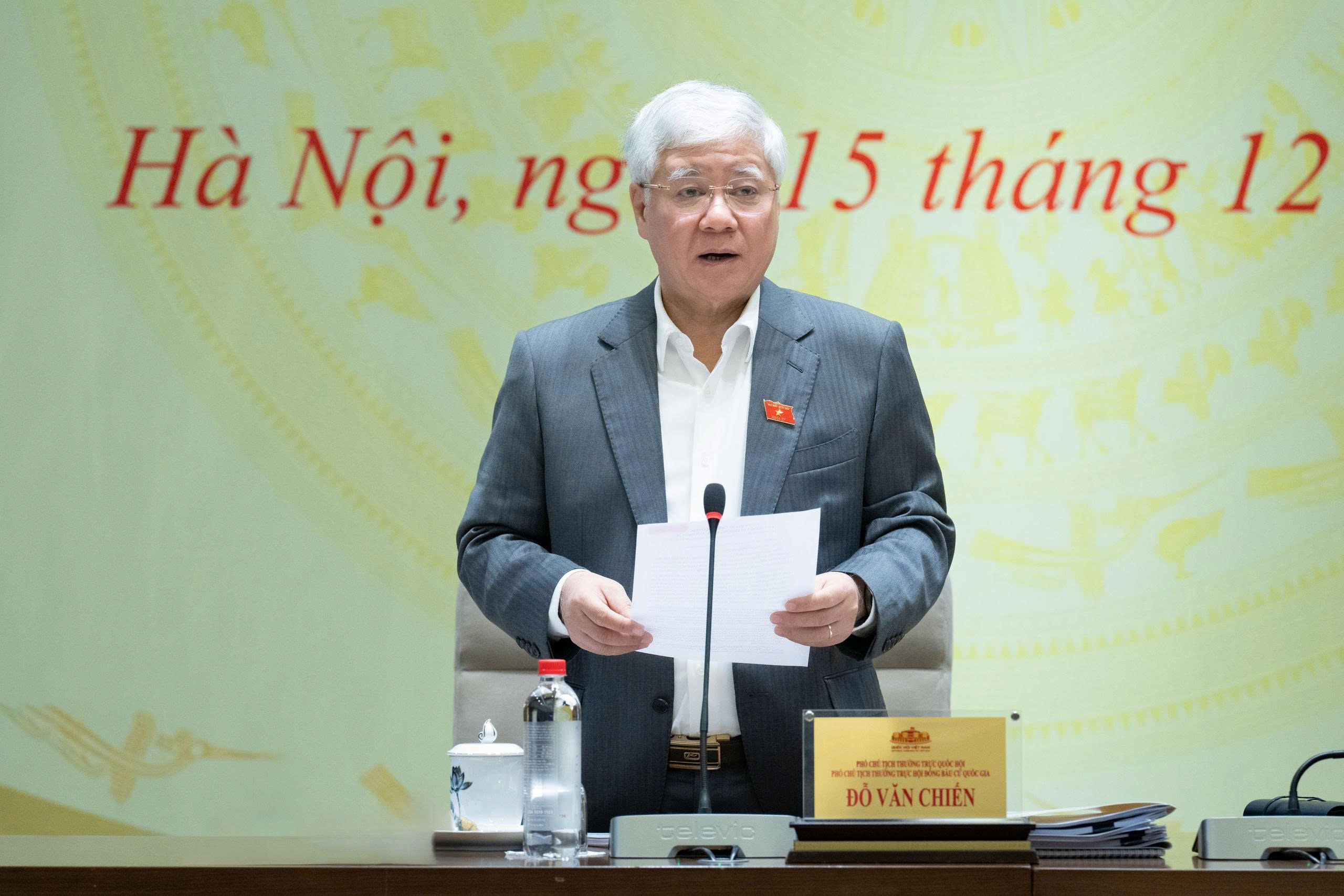 Phó Chủ tịch Thường trực Quốc hội Đỗ Văn Chiến chủ trì Phiên họp thứ Hai, Tiểu ban Nhân sự của Hội đồng Bầu cử quốc gia 