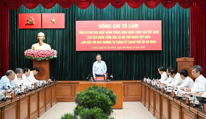 Tổng Bí thư, Chủ tịch nước Tô Lâm làm việc với Ban Thường vụ Thành ủy TPHCM