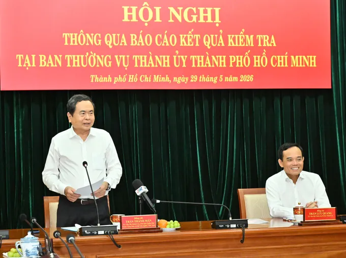 Chủ tịch Quốc hội Trần Thanh Mẫn làm việc với Ban Thường vụ Thành ủy TPHCM