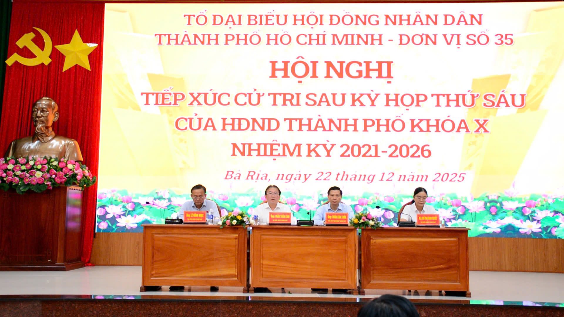 Tổ đại biểu HĐND thành phố Hồ Chí Minh – đơn vị số 35 tiếp xúc cử tri 03 phường Bà Rịa, Long Hương, Tam Long sau Kỳ họp thứ 6