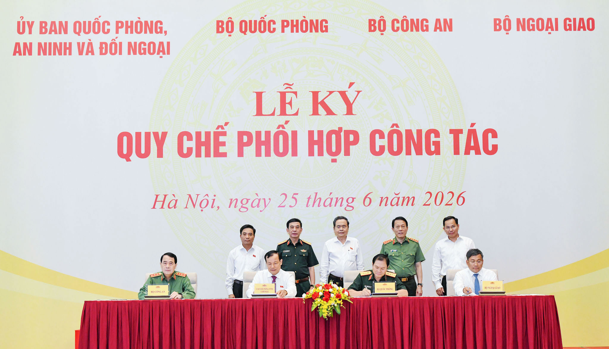 Chủ tịch Quốc hội Trần Thanh Mẫn dự Lễ ký Quy chế phối hợp giữa Ủy ban Quốc phòng, An ninh và Đối ngoại với 3 Bộ