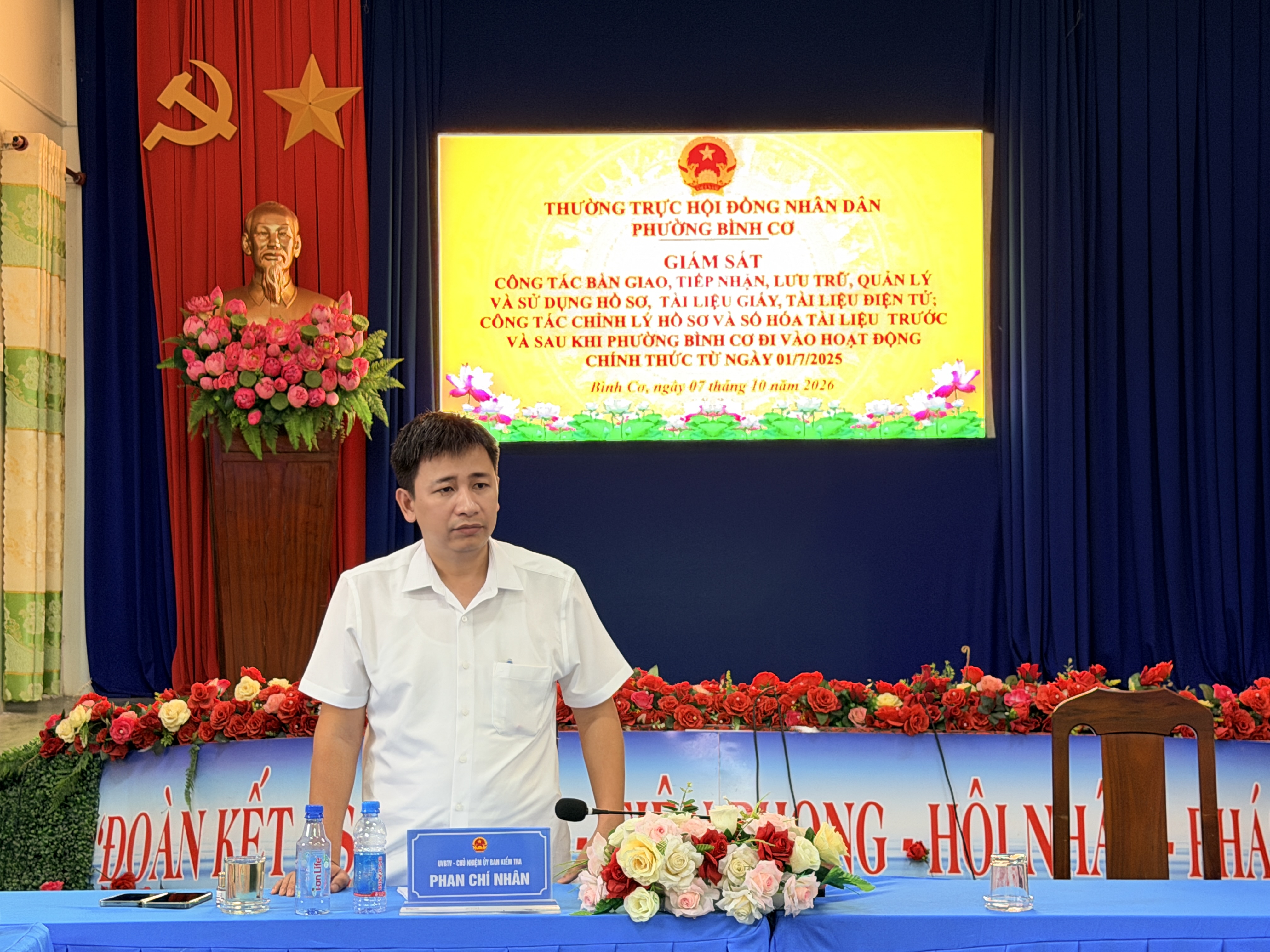 HĐND PHƯỜNG BÌNH CƠ GIÁM SÁT CÔNG TÁC BÀN GIAO, TIẾP NHẬN, LƯU TRỮ VÀ SỐ HÓA HỒ SƠ, TÀI LIỆU