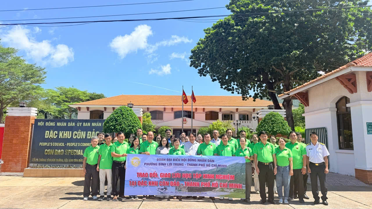 HỘI ĐỒNG NHÂN DÂN PHƯỜNG BÌNH LỢI TRUNG TỔ CHỨC CHƯƠNG TRÌNH TRAO ĐỔI, HỌC TẬP KINH NGHIỆM TẠI ĐẶC KHU CÔN ĐẢO NĂM 2026