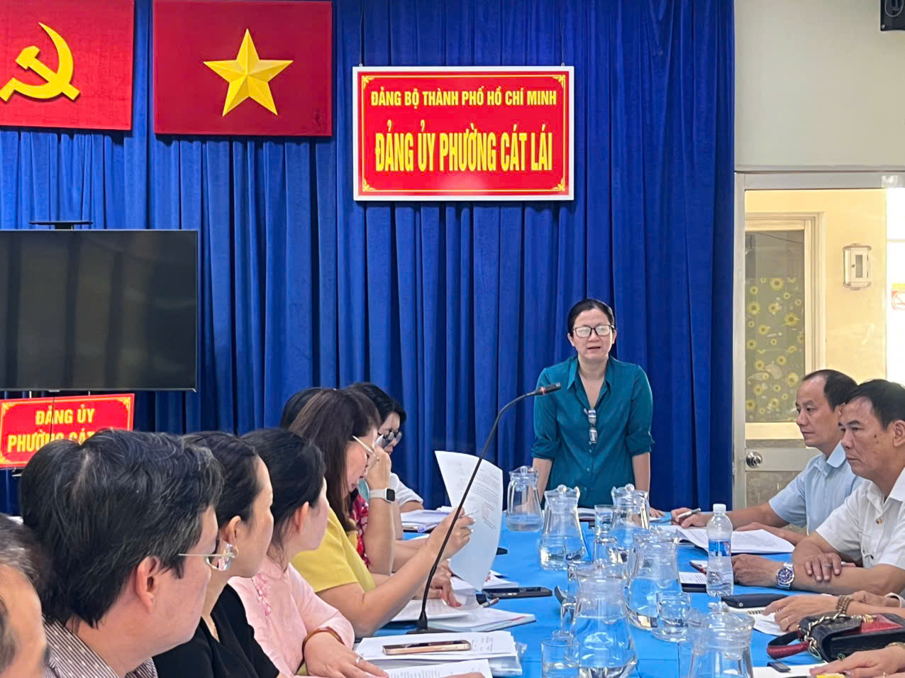 BAN VĂN HÓA - XÃ HỘI HĐND PHƯỜNG CÁT LÁI TRIỂN KHAI QUYẾT ĐỊNH, KẾ HOẠCH GIÁM SÁT CÔNG TÁC BẢO ĐẢM AN TOÀN THỰC PHẨM TẠI CÁC TRƯỜNG HỌC