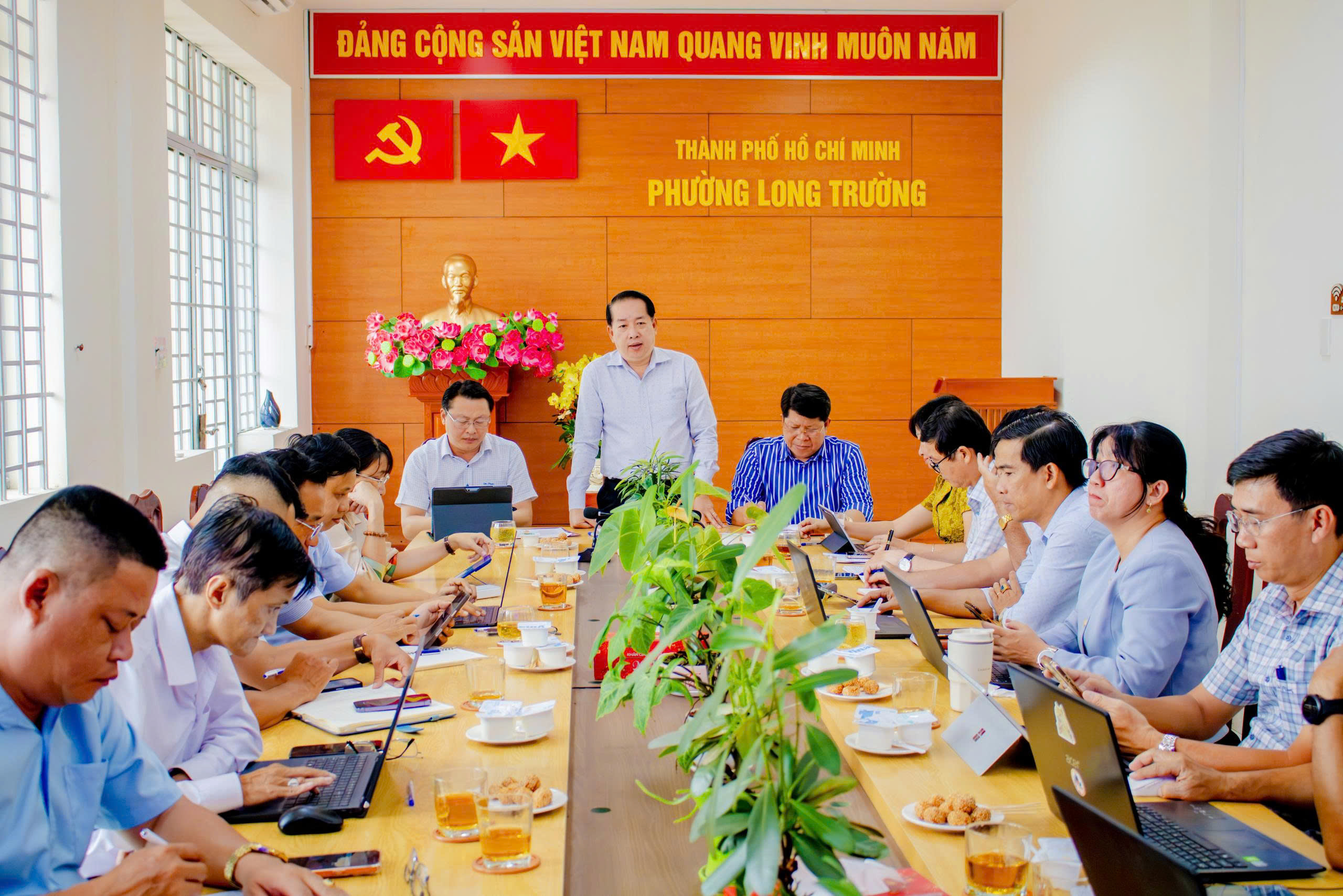 Phường Long Trường tổ chức Hội nghị giao ban giữa Thường trực Hội đồng nhân dân, Ủy ban nhân dân và Ban Thường trực Ủy ban Mặt trận Tổ quốc Việt Nam phường quý III năm 2026