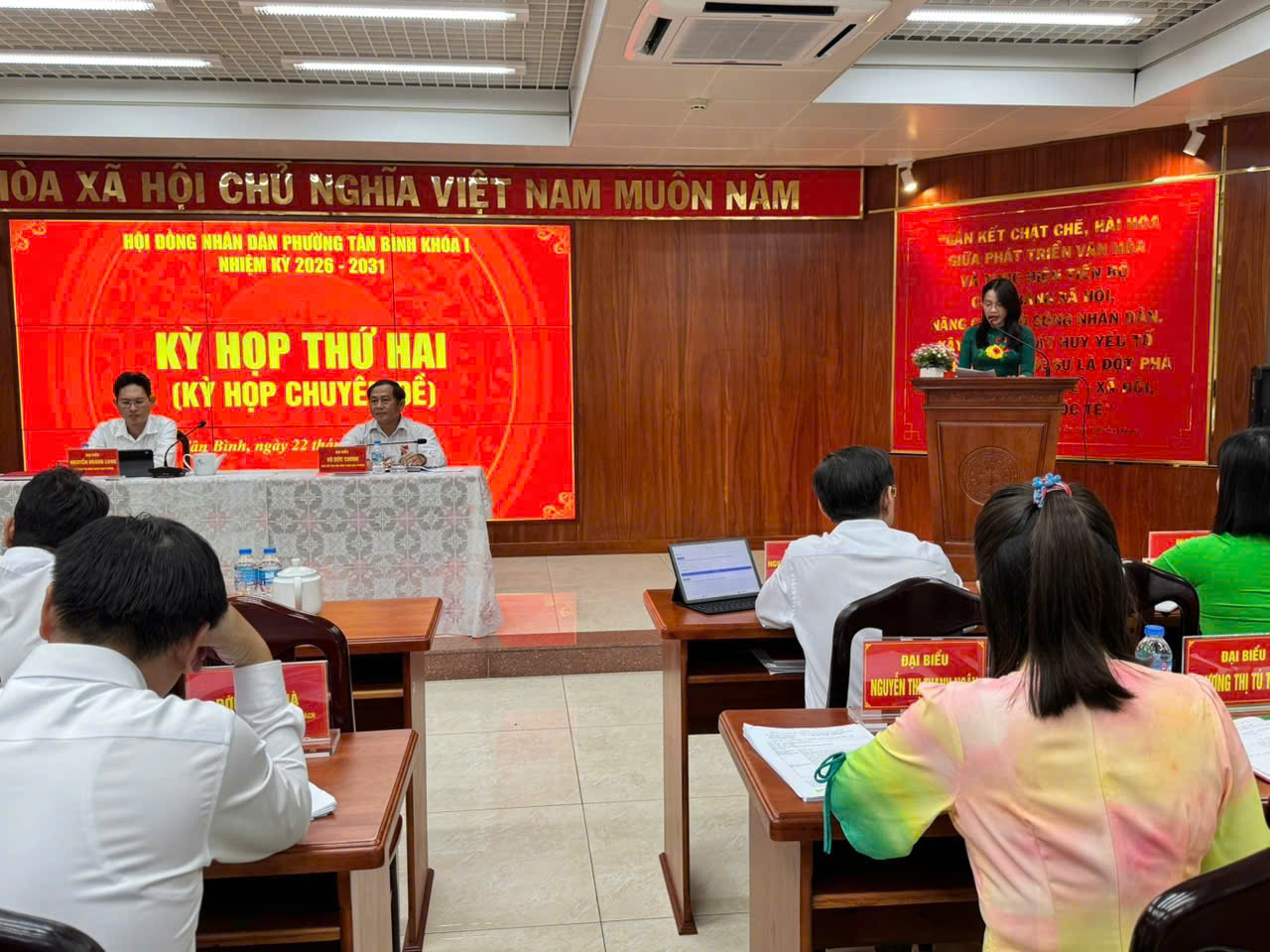 HỘI ĐỒNG NHÂN DÂN PHƯỜNG TÂN BÌNH TỔ CHỨC KỲ HỌP THỨ HAI (KỲ HỌP CHUYÊN ĐỀ)
