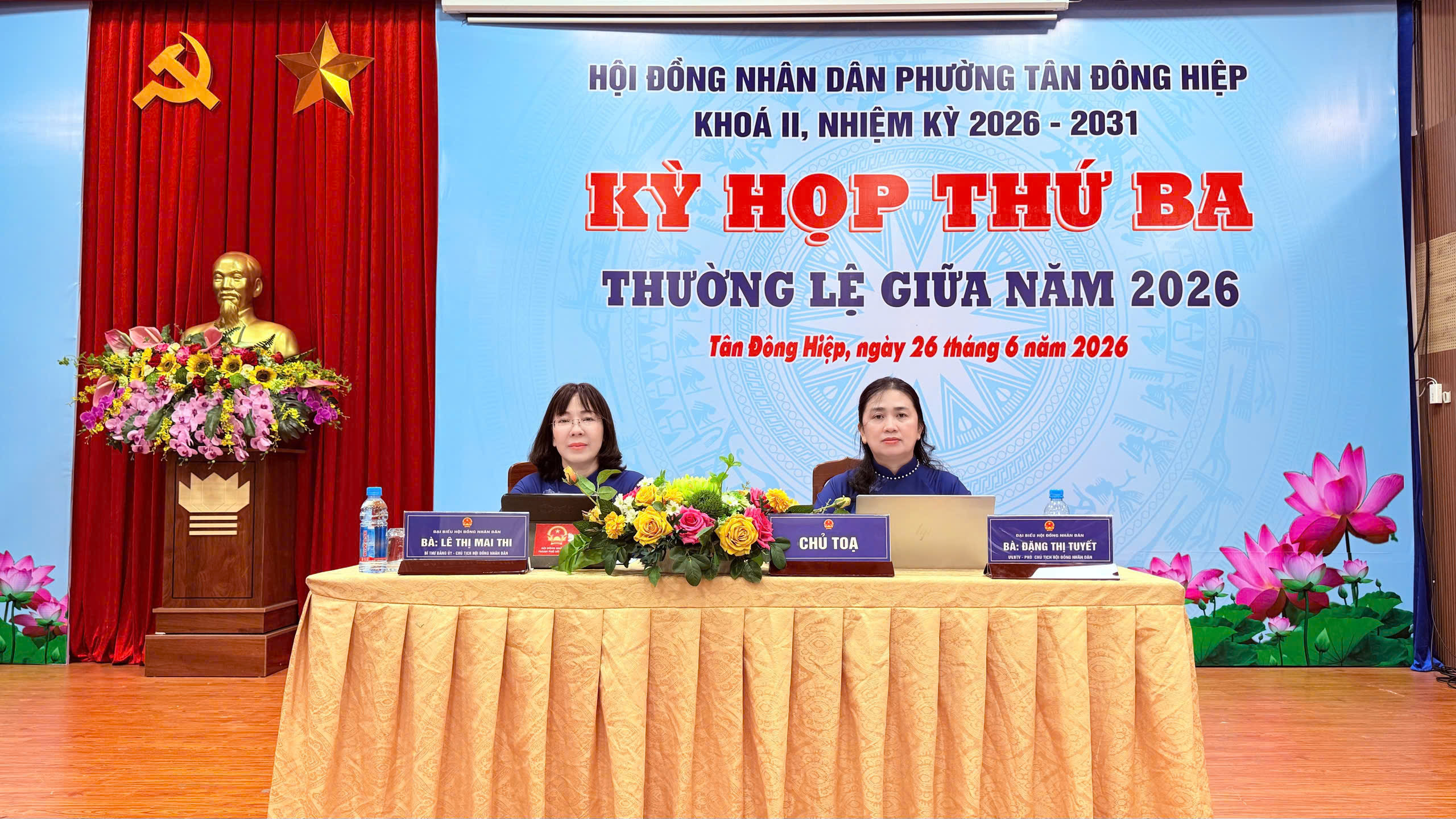 HĐND PHƯỜNG TÂN ĐÔNG HIỆP TỔ CHỨC KỲ HỌP THỨ BA THƯỜNG LỆ GIỮA NĂM 2026.