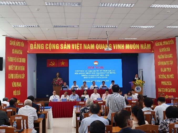 PHƯỜNG TÂN HƯNG TỔ CHỨC HỘI NGHỊ TIẾP XÚC CỬ TRI TRƯỚC KỲ HỌP THỨ TƯ (KỲ HOP THƯỜNG LỆ GIỮA NĂM 2026) HĐND PHƯỜNG KHÓA I, NHIỆM KỲ 2026 – 2031