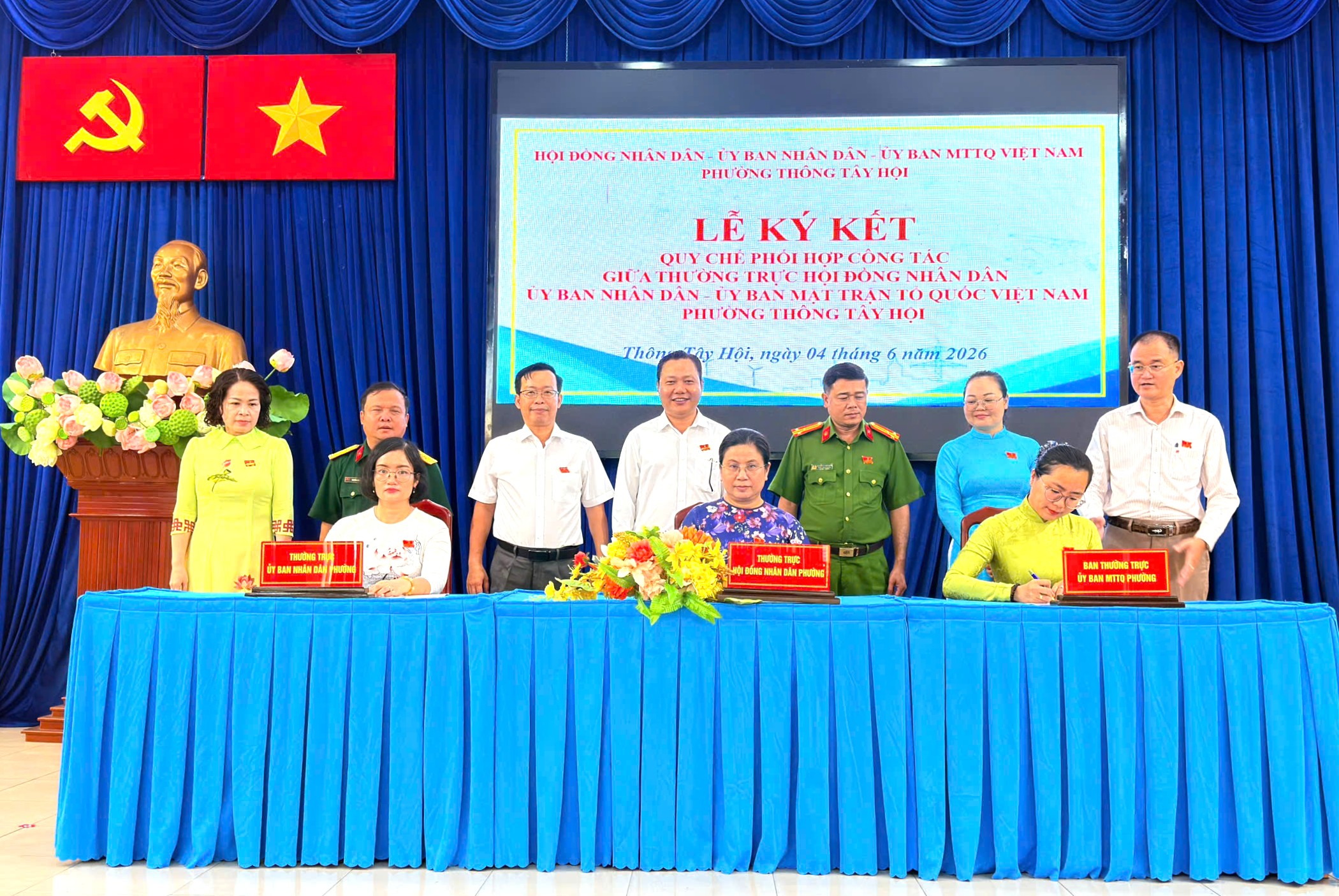 HĐND phường Thông Tây Hội ký kết quy chế phối hợp công tác với UBND Ban Thường trực Ủy ban MTTQ Việt Nam phường