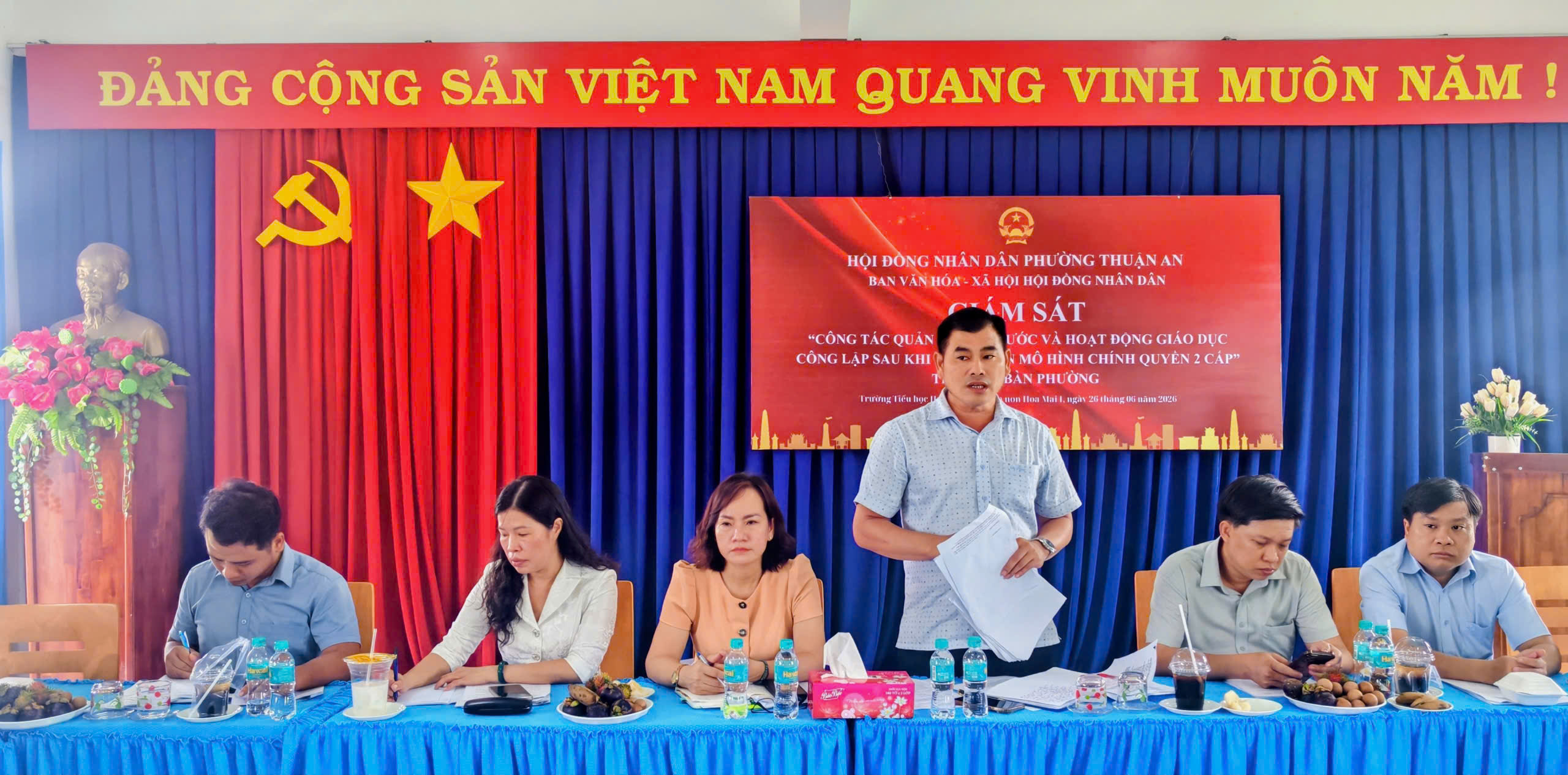 Ban Văn hóa - Xã hội của Hội đồng nhân dân phường Thuận An giám sát chuyên đề theo chương trình năm 2026
