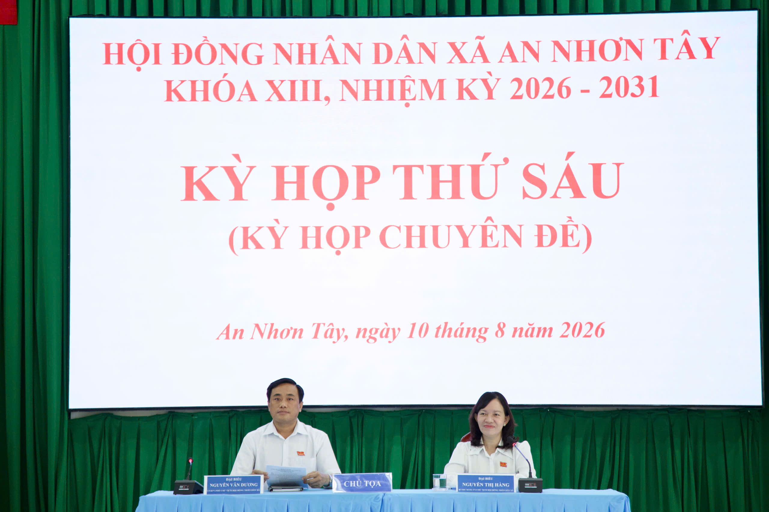 HĐND XÃ AN NHƠN TÂY TỔ CHỨC THÀNH CÔNG KỲ HỌP THỨ SÁU (KỲ HỌP CHUYÊN ĐỀ) KHÓA XIII, NHIỆM KỲ 2026 - 2031
