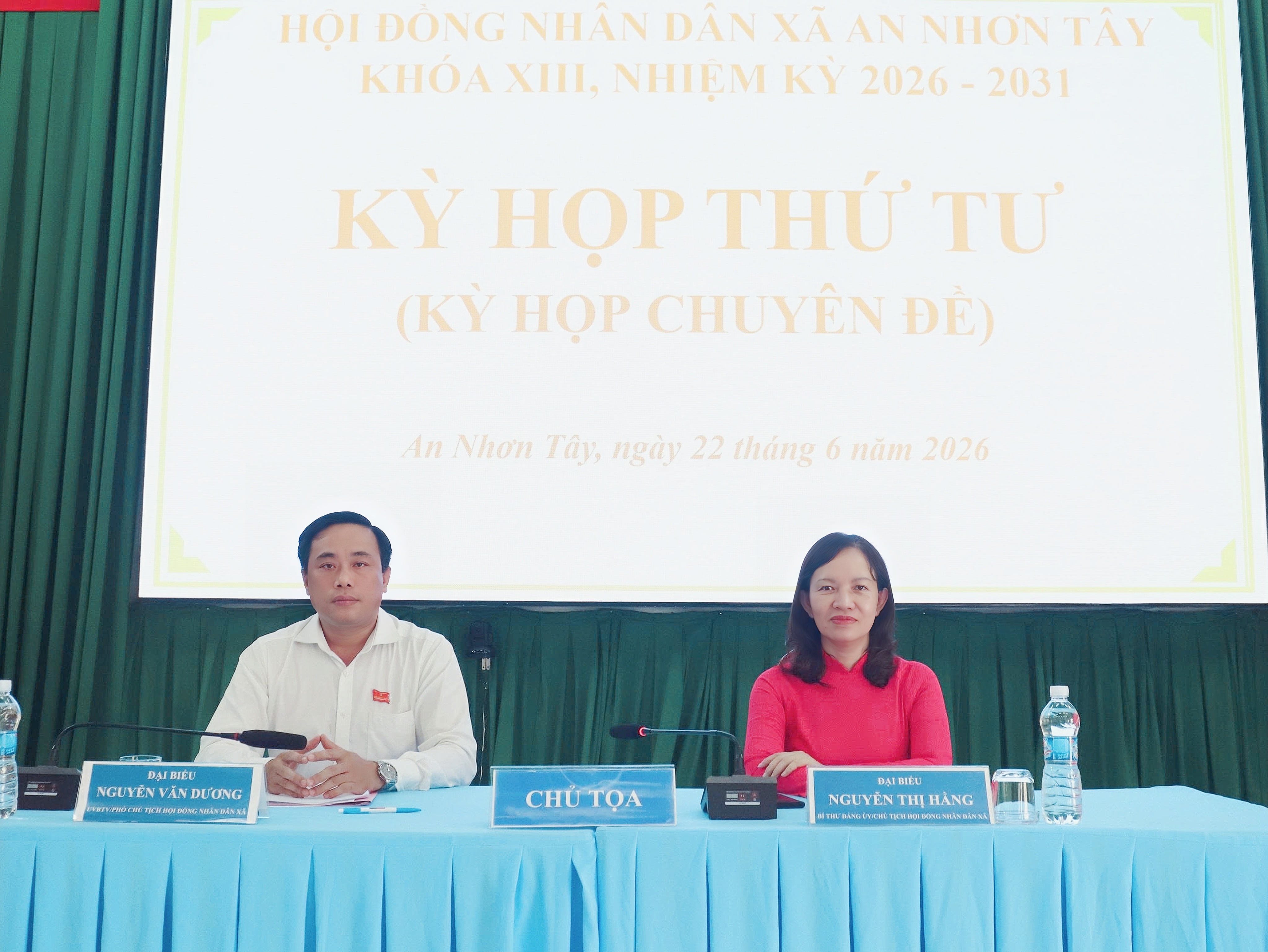 AN NHƠN TÂY TỔ CHỨC THÀNH CÔNG KỲ HỌP THỨ TƯ HĐND XÃ KHÓA XIII, NHIỆM KỲ 2026 - 2031