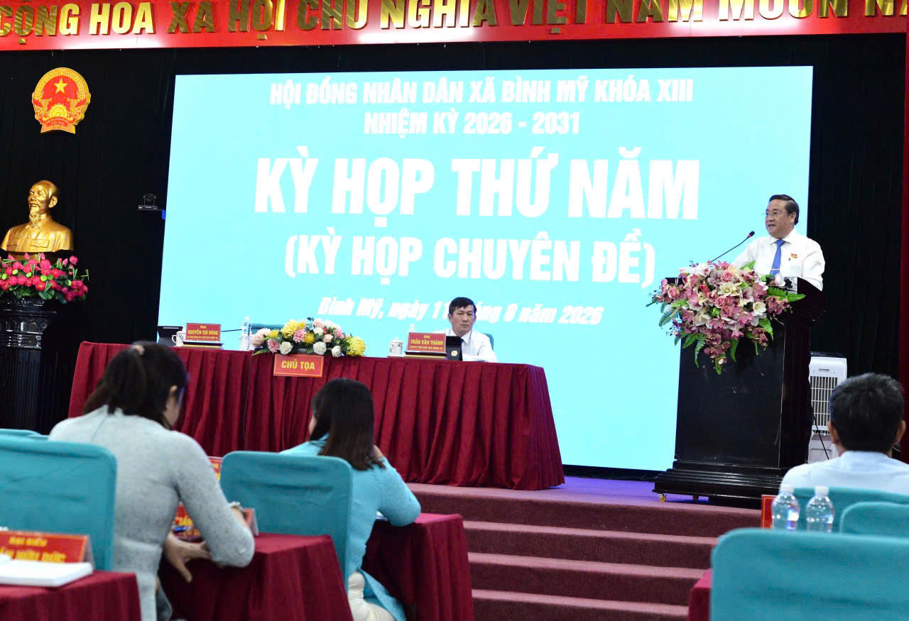 HỘI ĐỒNG NHÂN DÂN XÃ BÌNH MỸ TỔ CHỨC THÀNH CÔNG  KỲ HỌP THỨ NĂM (KỲ HỌP CHUYÊN ĐỀ) KHÓA XIII,  NHIỆM KỲ 2026 – 2031