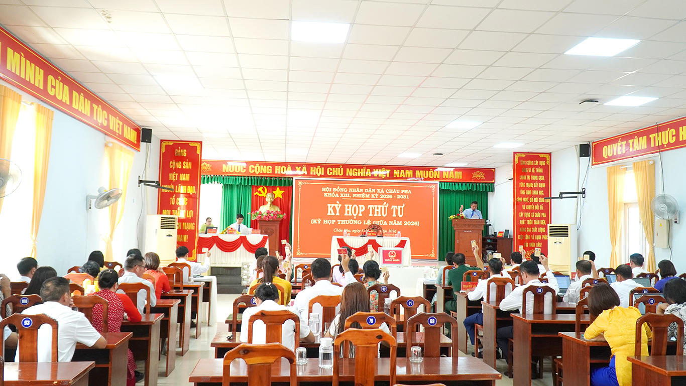 HĐND XÃ CHÂU PHA TỔ CHỨC KỲ HỌP THỨ TƯ (KỲ HỌP THƯỜNG LỆ GIỮA NĂM 2026) KHÓA XIII, NHIỆM KỲ 2026 – 2031.