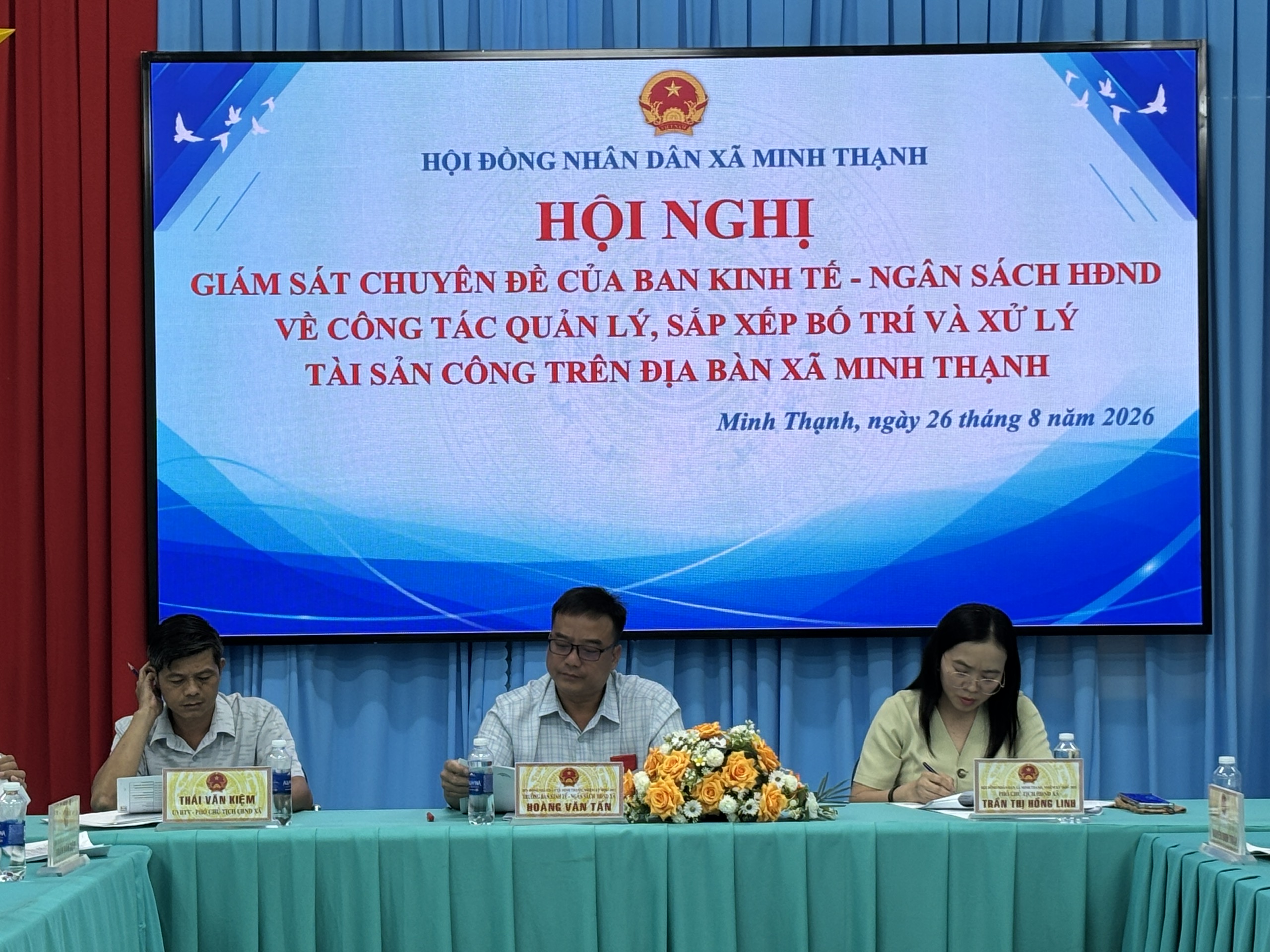 BAN KINH TẾ - NGÂN SÁCH HĐND XÃ MINH THẠNH GIÁM SÁT CHUYÊN ĐỀ VỀ QUẢN LÝ, SẮP XẾP, BỐ TRÍ VÀ XỬ LÝ TÀI SẢN CÔNG