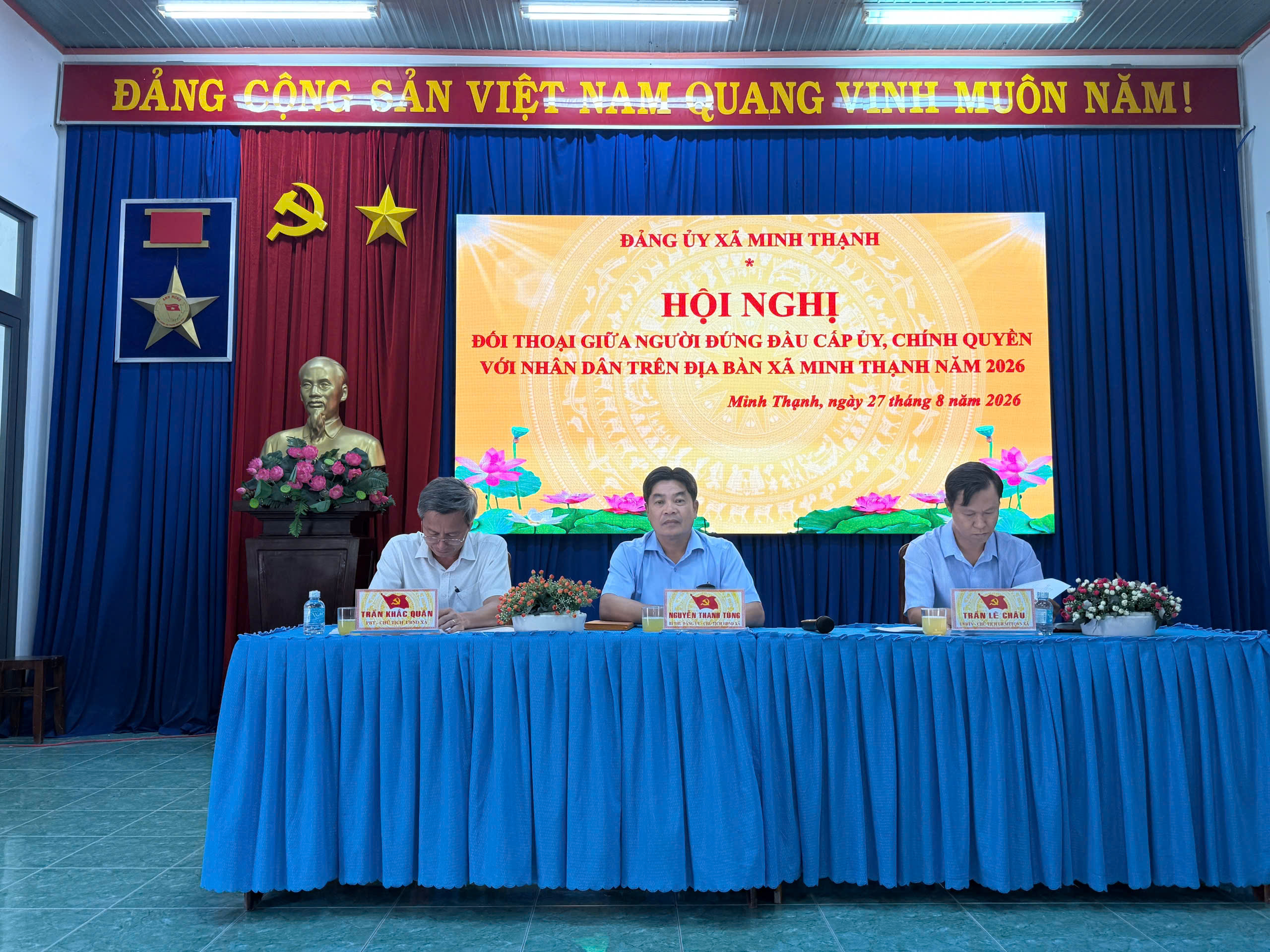 Xã Minh Thạnh tổ chức Hội nghị đối thoại giữa người đứng đầu cấp ủy Đảng, chính quyền với Nhân dân năm 2026