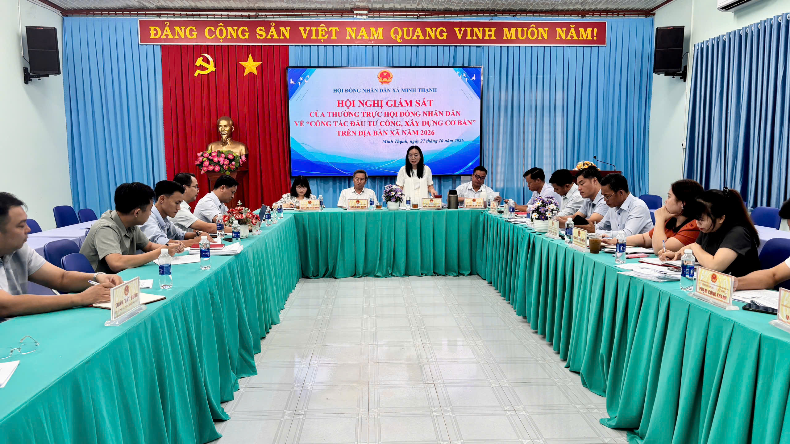 THƯỜNG TRỰC HĐND XÃ MINH THẠNH GIÁM SÁT CÔNG TÁC ĐẦU TƯ CÔNG, XÂY DỰNG CƠ BẢN NĂM 2026