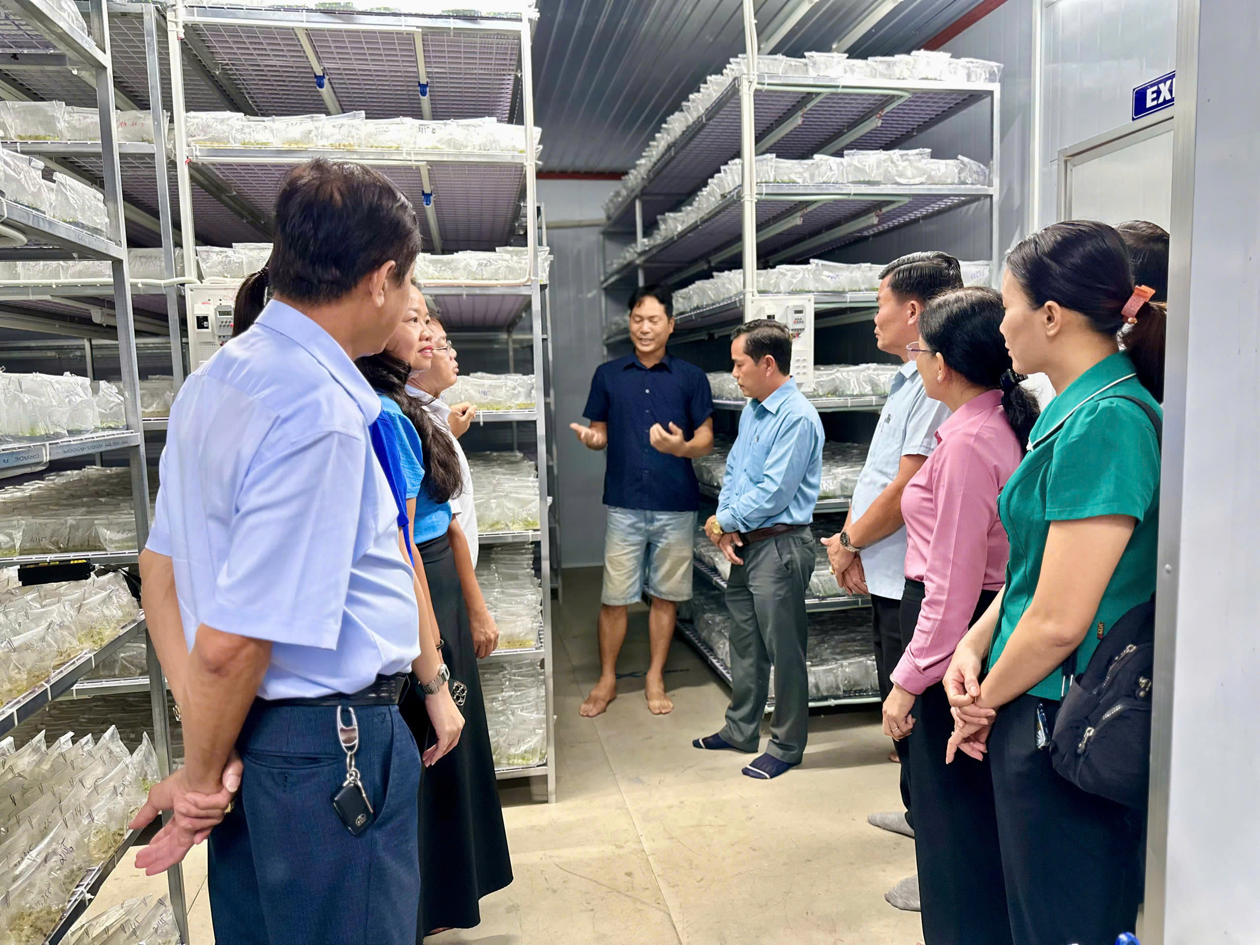 Đoàn giám sát của Thường trực HĐND xã khảo sát tại HTX Phước Thành
