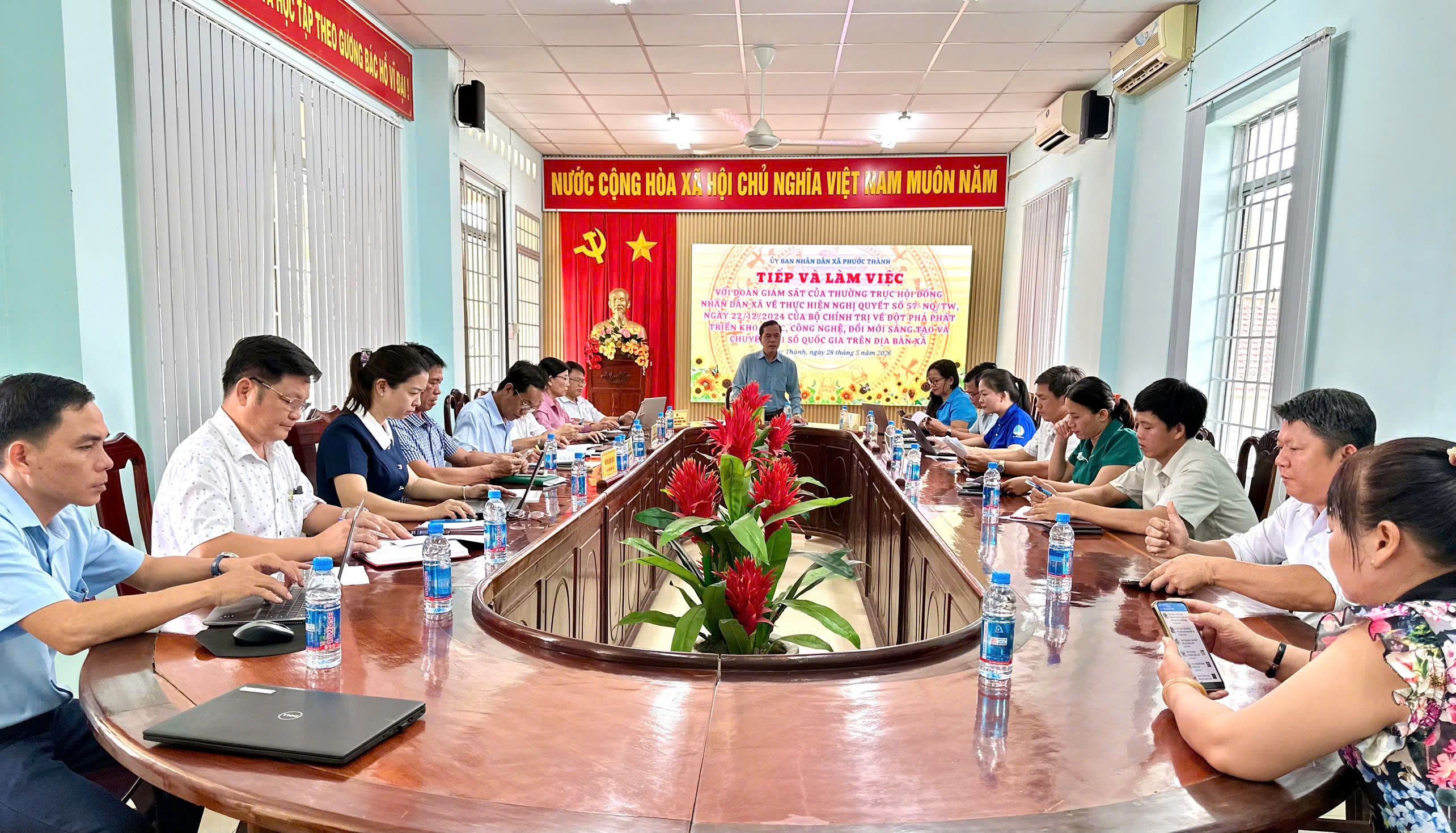 THƯỜNG TRỰC HỘI ĐỒNG NHÂN DÂN XÃ PHƯỚC THÀNH GIÁM SÁT THỰC HIỆN NGHỊ QUYẾT SỐ 57-NQ/TW